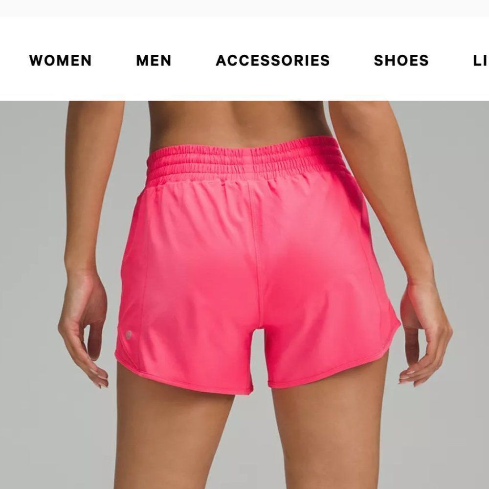 Lululemon Hotty Hot High-Rise Short 4" SIZE 2 4 LIP GLOSS PINK Running NWT - Picture 3 of 4